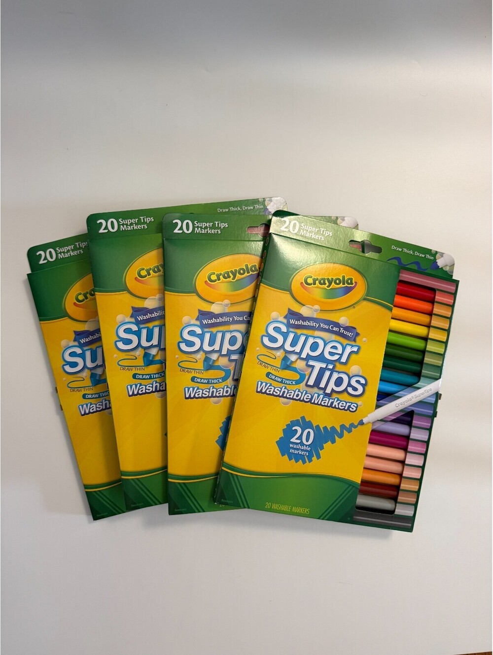 Crayola Super Tips Washable Markers 20 Count Each Pack of 4 School Art Supplies